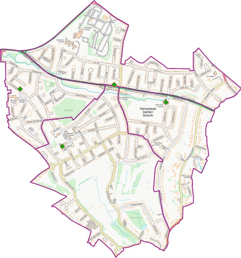 Map of Garden Suburb ward