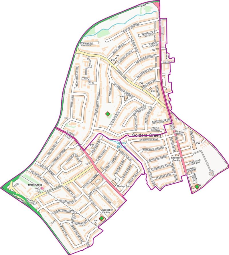Map of Golders Green ward